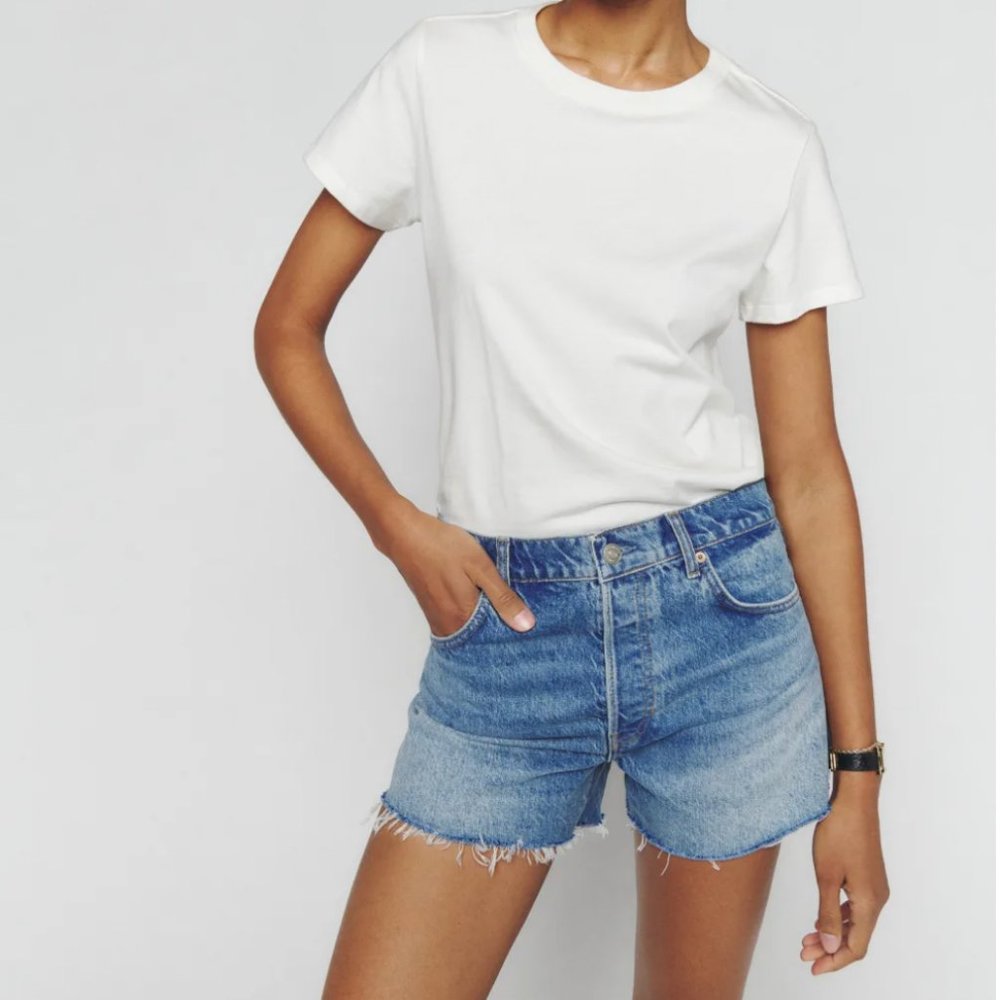 Reformation Charlene High Rise Jean Shorts